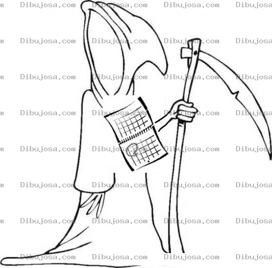 Dibujo para colorear Cuando Voy A Morir Dibujo De La Muerte Con Un Calendario Que Indica El Dia Que Vos A Morir