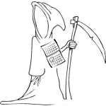 Dibujo para colorear Cuando Voy A Morir Dibujo De La Muerte Con Un Calendario Que Indica El Dia Que Vos A Morir