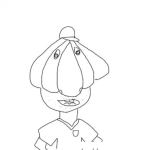 Dibujo para colorear Senor Con Cabeza De Ajo Para Pintar Y Colorear