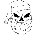 Dibujo para colorear Calavera De Santa Claus Para Pintar Y Colorear