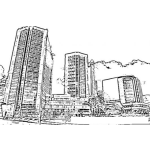 Dibujo para colorear Banco Industrial De Guatemala Dibujo De Las Torres De Oficina Centrales Del Bancoindustrial Para Pintar Y Colorear Al Mejor Banco De Guatemala
