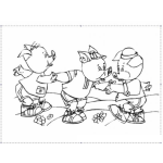 Dibujo para colorear Dibujo De Los Tres Cochinitos Para Pintar Y Colorear