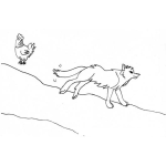 Dibujo para colorear Dibujo Del Gallo Y El Lobo Para Pintar Y Colorear
