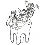 Dibujo para colorear Dibujo De Caries Arruinando Un Diente Para Pintar Y Colorear