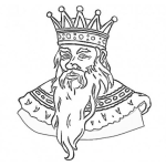 Dibujo para colorear Rey Barbudo Dibujo De Rey Con Una Gran Barba Larga Para Pintar Y Colorear