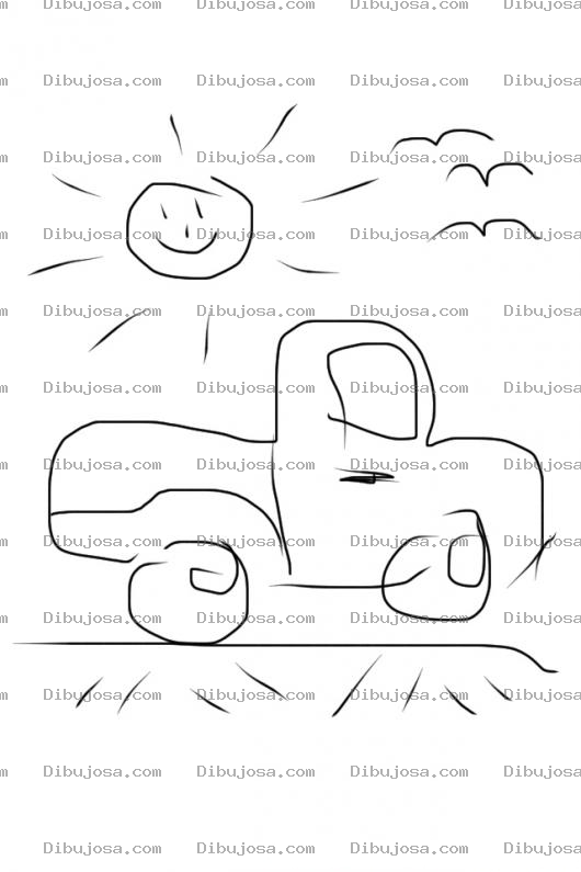 Dibujo para colorear Dibujo De Pickup Clasico Para Pintar Y Colorear