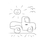 Dibujo para colorear Dibujo De Pickup Clasico Para Pintar Y Colorear