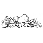 Dibujo para colorear Dibujo De Hombre Comiendo Rocas Para Pintar Y Colorear