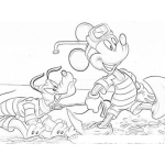 Dibujo para colorear Dibujo De Mickey Mouse Y Pluto En La Playa Para Pintar Y Colorear