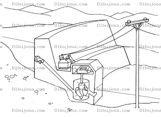Dibujo para colorear Como Funciona Una Hidroelectrica Dibujo De Una Hidroelectrica Para Pintar Y Colorear