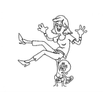 Dibujo para colorear Dibujo De Bebe Fuerte Cargando A Su Mama Para Pintar Y Colorear Bebe Musculoso
