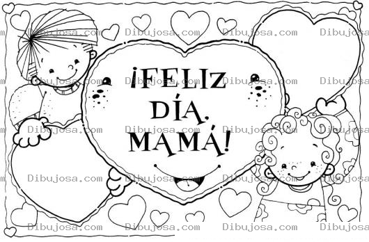 Dibujo para colorear Tarjeta Del Dia De La Madre Para Pintar Y Colorear