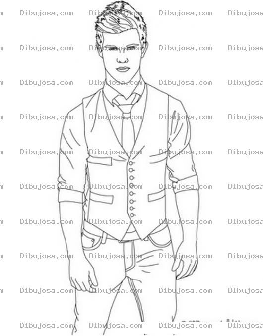 Dibujo para colorear Dibujo De Taylor Launter De Crepusculo Twilight Para Pintar Y Colorear