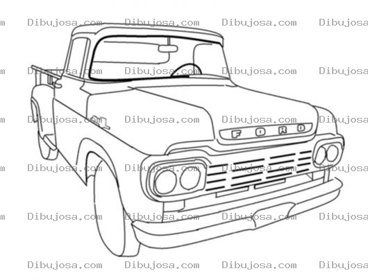 Dibujo para colorear Pickup Ford Viejo Para Pintar Y Colorear