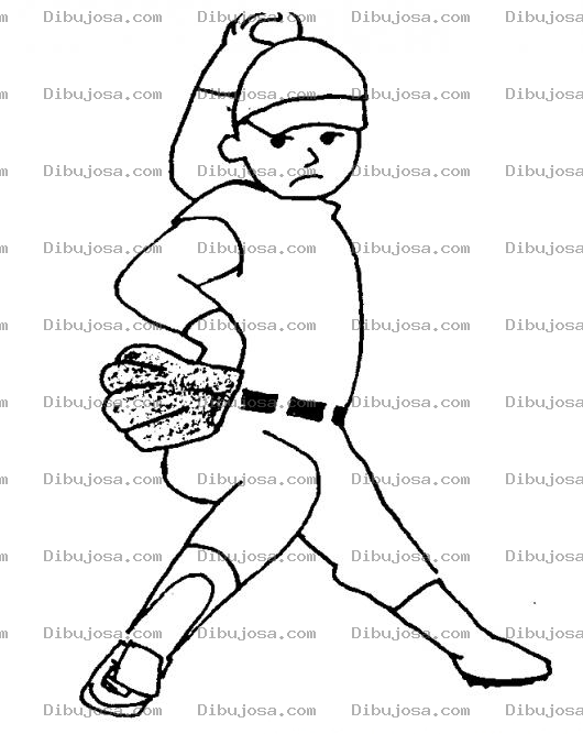 Dibujo para colorear Dibujo De Pitcher Tirando Una Bola De Beisbol Para Pintar Y Colorear A Un Beisbolista