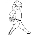 Dibujo para colorear Dibujo De Pitcher Tirando Una Bola De Beisbol Para Pintar Y Colorear A Un Beisbolista