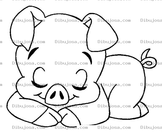 Dibujo para colorear Dibujo De Cerdito Durminendo Para Pintar Y Colorear