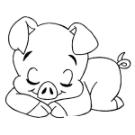 Dibujo para colorear Dibujo De Cerdito Durminendo Para Pintar Y Colorear