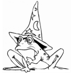 Dibujo para colorear Colorear Sapo Mago