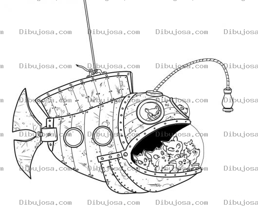 Dibujo para colorear Pescado De Troya Para Pintar Y Colorear Pescadorobot Robotpescado