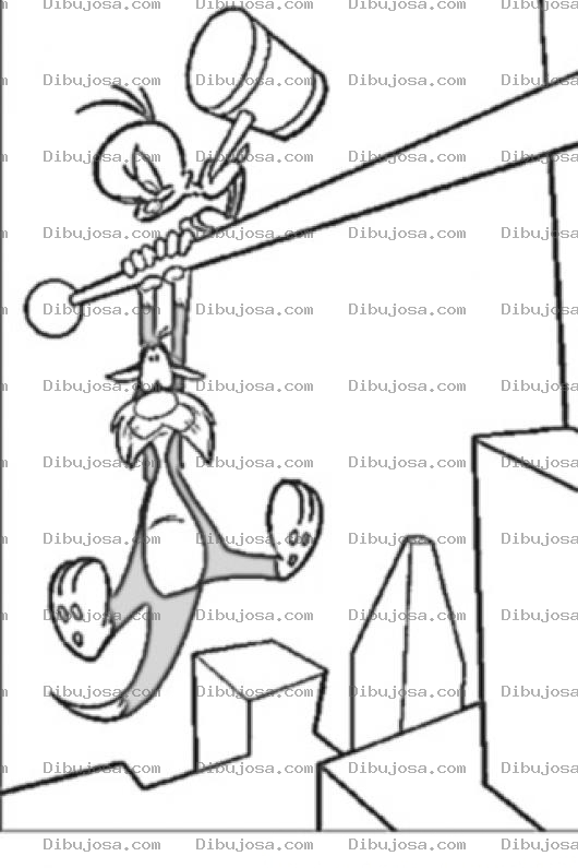 Dibujo para colorear Colorear A Silvestre Con Piolin