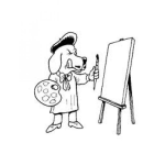 Dibujo para colorear Perro Pintor Dibujo De Perrito Artista Para Colorear