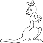 Dibujo para colorear Dibujo De Canguro Ciendo Para Atras Para Pintar Y Colorear