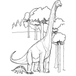 Dibujo para colorear Dibujo De Dinosaurios Para Pintar Y Colorear A Dos Dinosaurios Uno Grandote Y Otro Chiquito