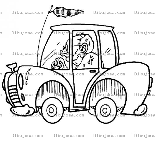 Dibujo para colorear Dibujo De Abuelito En Su Carrito Veloz Para Pintar Y Colorear Abuelo Manejando Su Vehiculo