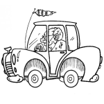 Dibujo para colorear Dibujo De Abuelito En Su Carrito Veloz Para Pintar Y Colorear Abuelo Manejando Su Vehiculo