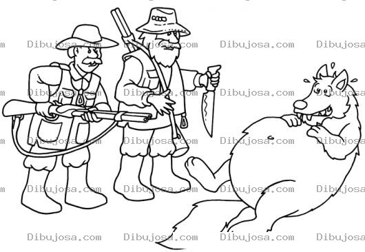 Dibujo para colorear Dibujo Del Lobo De Caperucita Panzon Despues De Haberse Comido A La Abuelita