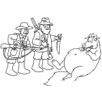 Dibujo para colorear Dibujo Del Lobo De Caperucita Panzon Despues De Haberse Comido A La Abuelita