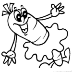 Dibujo para colorear Dibujo De Zanahoria Con Falda Para Pintar Y Colorear