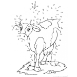 Dibujo para colorear Dibujo De Unir Puntos Para Dibujar Y Colorear Una Vaca