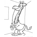 Dibujo para colorear Dibujo De Jirafa Tomando Un Refresco Con Popote Para Pintar Y Colorear Jirafa Tomando Cocacola Con Pajilla