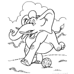 Dibujo para colorear Elefante Futbolista Dibujo De Elefante Jugando Futbol Para Pintar Y Colorear