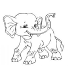 Dibujo para colorear Dibujo De Un Elefantito Bebe Para Pintar Y Colorear