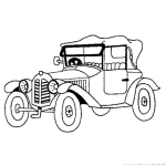Dibujo para colorear Dibujo De Carro Clasico De Cuerda Para Pintar Y Colorear