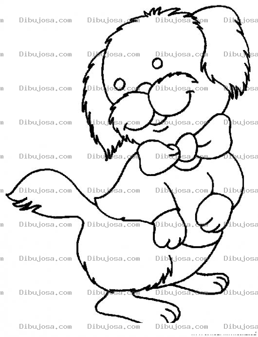 Dibujo para colorear Perrito Encorbatado Para Pintar Y Colorear
