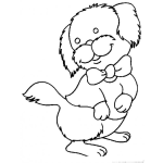 Dibujo para colorear Perrito Encorbatado Para Pintar Y Colorear