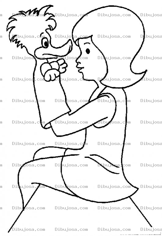 Dibujo para colorear Dibujo De Marioneta Del Pajaro Loco Para Pintar Y Colorear