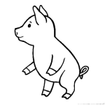 Dibujo para colorear Dibujo De Cerdo Parado En Dos Patas Para Pintar Y Colorear