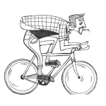 Dibujo para colorear Dibujo De Fumador En Bicicleta Para Pintar Y Colorear A Un Hombre Fumando En Bicicleta