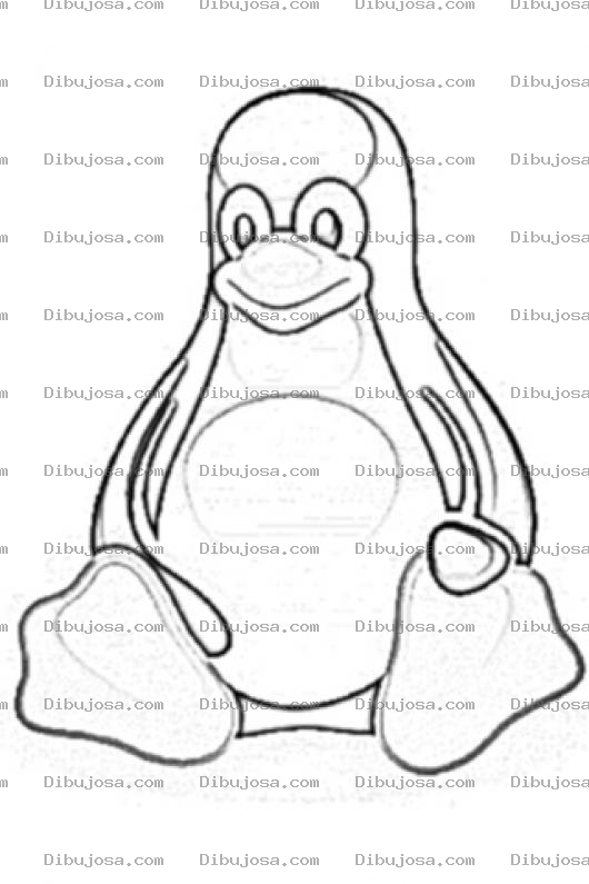 Dibujo para colorear Linux Penguin Coloring Page