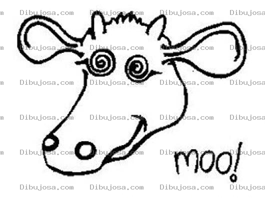 Dibujo para colorear Dibujo De Vaca Loca Para Pintar Y Colorear