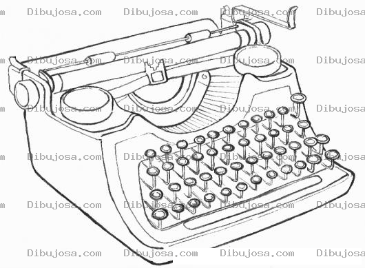 Dibujo para colorear Dibujo De Maquina De Escribir Mecanica Viejita Para Pintar Y Colorear