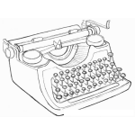 Dibujo para colorear Dibujo De Maquina De Escribir Mecanica Viejita Para Pintar Y Colorear