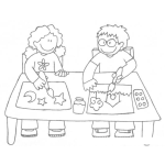 Dibujo para colorear Tareas Escolares Dibujo De Ninos Pintando Dibujos