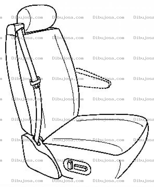 Dibujo para colorear Dibujo De Una Butaca De Carro Para Pintar Y Colorear Asiento De Vehiculo Con Apoyabrazo