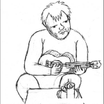 Dibujo para colorear Dibujo De Hombre Tocando Una Guitarrita Para Pintar Y Colorear